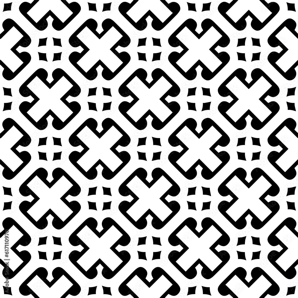 Geometric pattern in ethnic style. Seamless background with abstract shapes. Black and white wallpaper. Abstract background with Repeating pattern for decor, textile and fabric. Geometric pattern in ethnic style. Seamless background with abstract shapes. Black and white wallpaper. Abstract background with Repeating pattern for decor, textile and fabric.