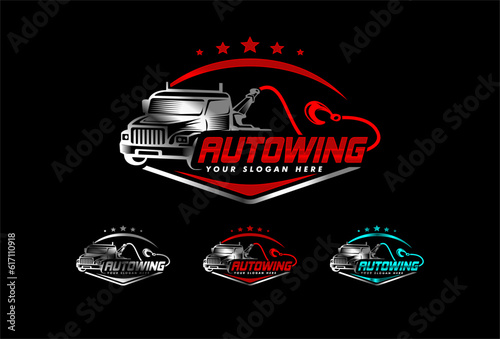 towing car logo template Crane Service