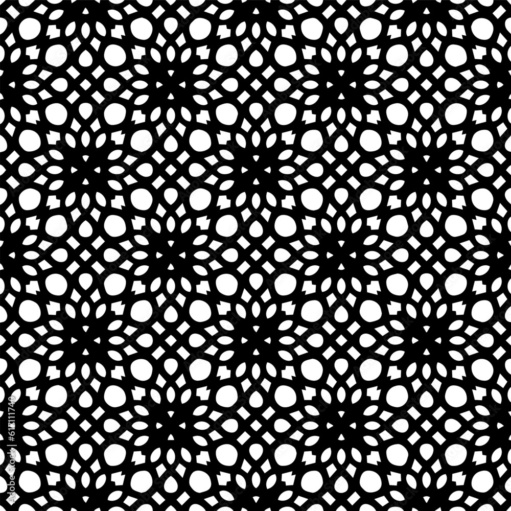 Geometric pattern in ethnic style. Seamless background with abstract shapes. Black and white wallpaper. Abstract background with Repeating pattern for decor, textile and fabric. Geometric pattern in ethnic style. Seamless background with abstract shapes. Black and white wallpaper. Abstract background with Repeating pattern for decor, textile and fabric.