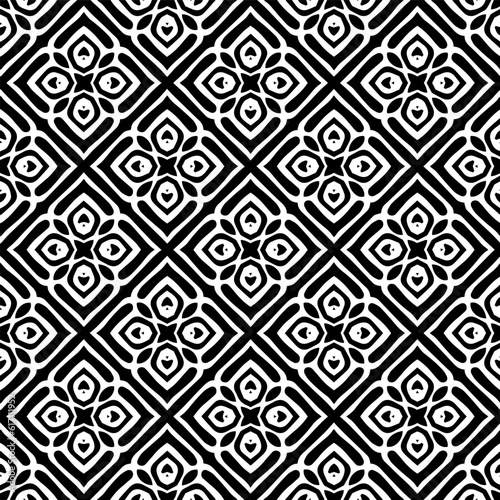 Geometric pattern in ethnic style. Seamless background with abstract shapes. Black and white wallpaper. Abstract background with Repeating pattern for decor, textile and fabric.