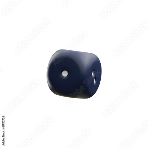Black dice falling in the air in plastic isometric style, Casino game realistic 3d vector isolated illustration