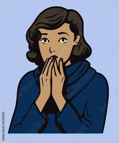 a shy young woman in a hoodie