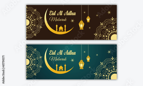 Eid Al Adha Mubarak Islamic web banner template flat illustration.
abstract vector illustration design.