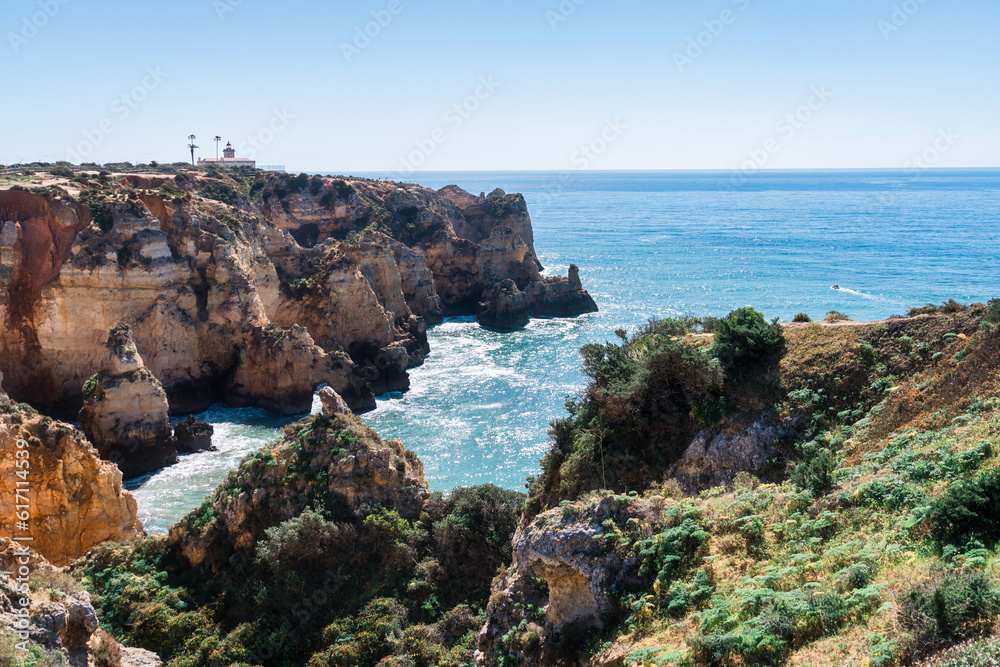 The cliffs of the Ponta da Piedade headland is one of the finest natural features of the Algarve. This dramatic limestone coastline is formed of sea pillars