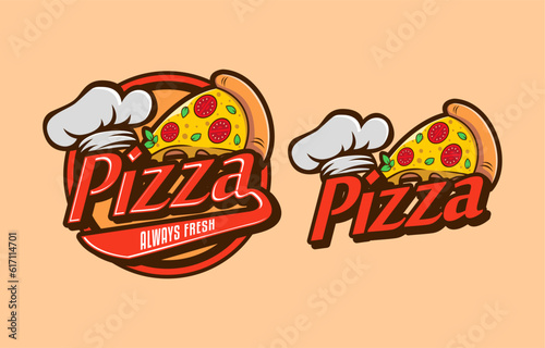 Italian Pizza Vector Logo Template for restaurant, fast food, delivery, trattoria, bistro, catering and Italian food related businesses