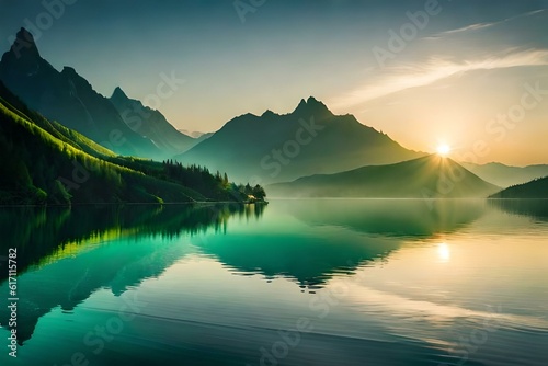 sunrise over the lake © Fahad