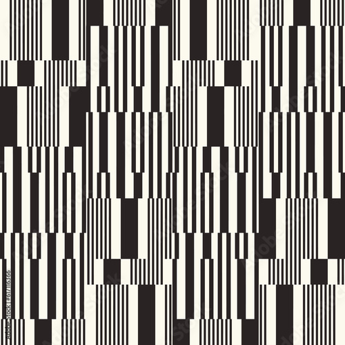 Monochrome Variegated Striped Blocks Textured Pattern
