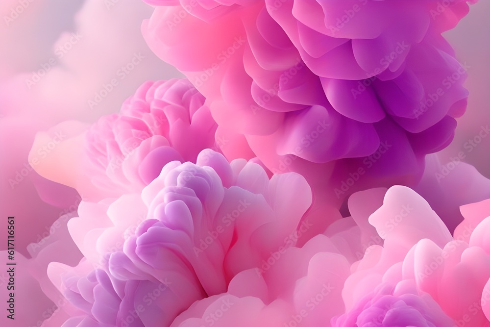 Captivating Smoky Flow Gradient: Dreamy Pastel Lavender to Vibrant Coral Pink Background