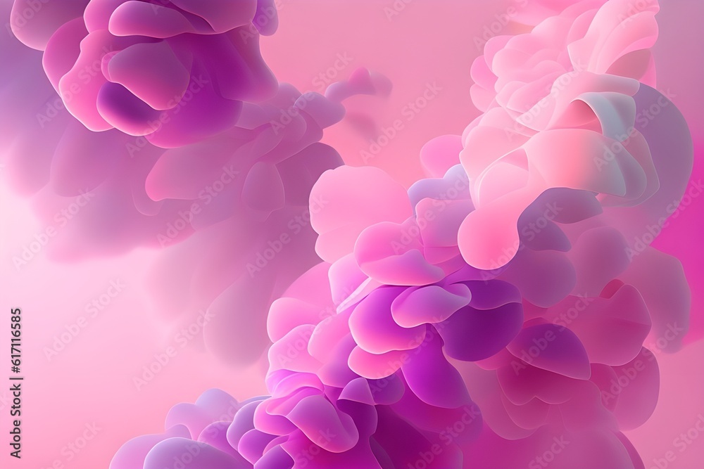Captivating Smoky Flow Gradient: Dreamy Pastel Lavender to Vibrant Coral Pink Background
