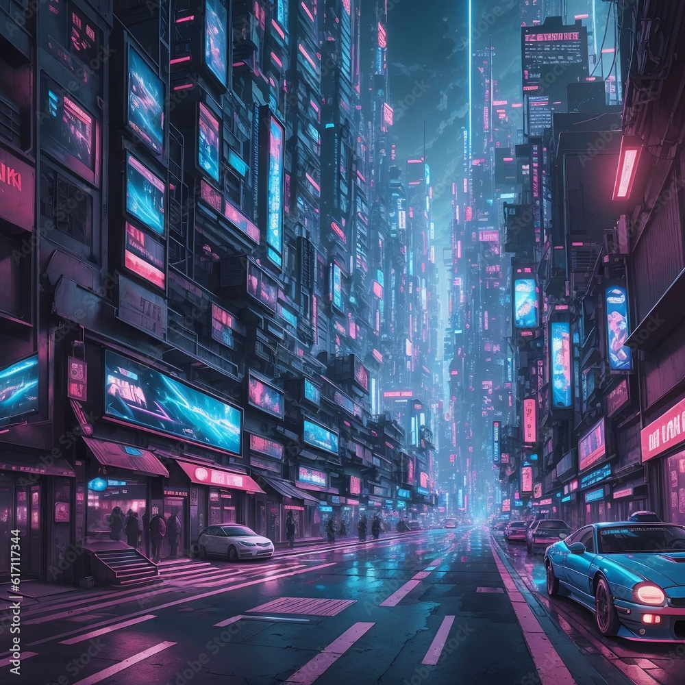 cyberpunk future city