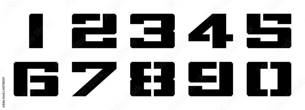 Square stencil numbers from zero to nine Square stencil numbers from zero to nine