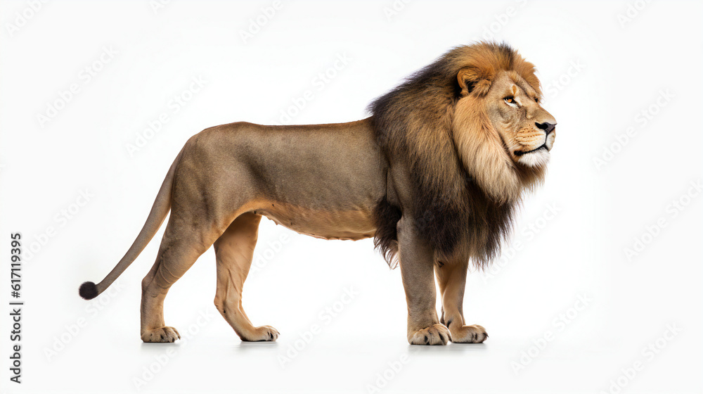 Fototapeta premium lion in front of white