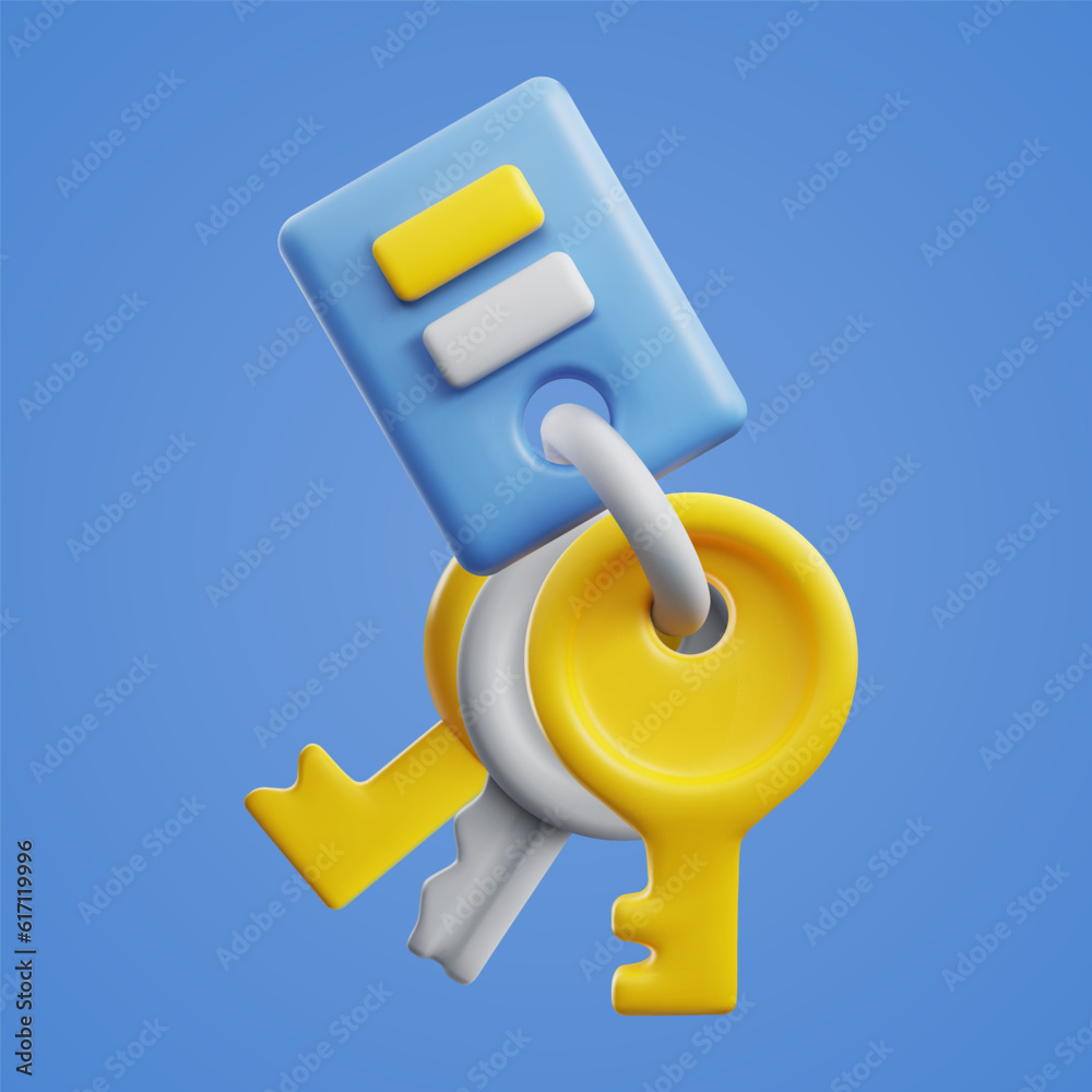 Bunch of keys for home and car, 3D realistic vector illustration isolated. Bunch of keys for home and car, 3D realistic vector illustration isolated.