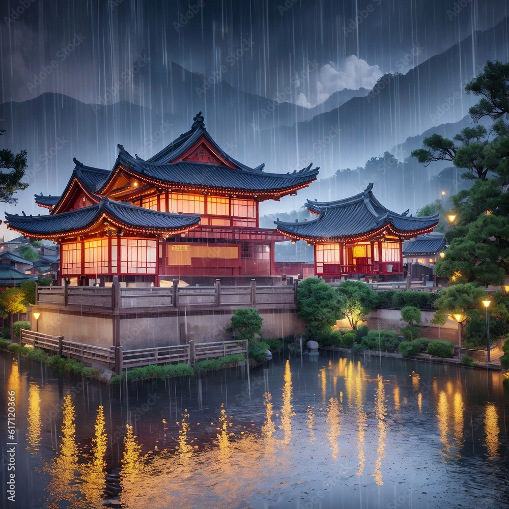 village with rain village with rain
