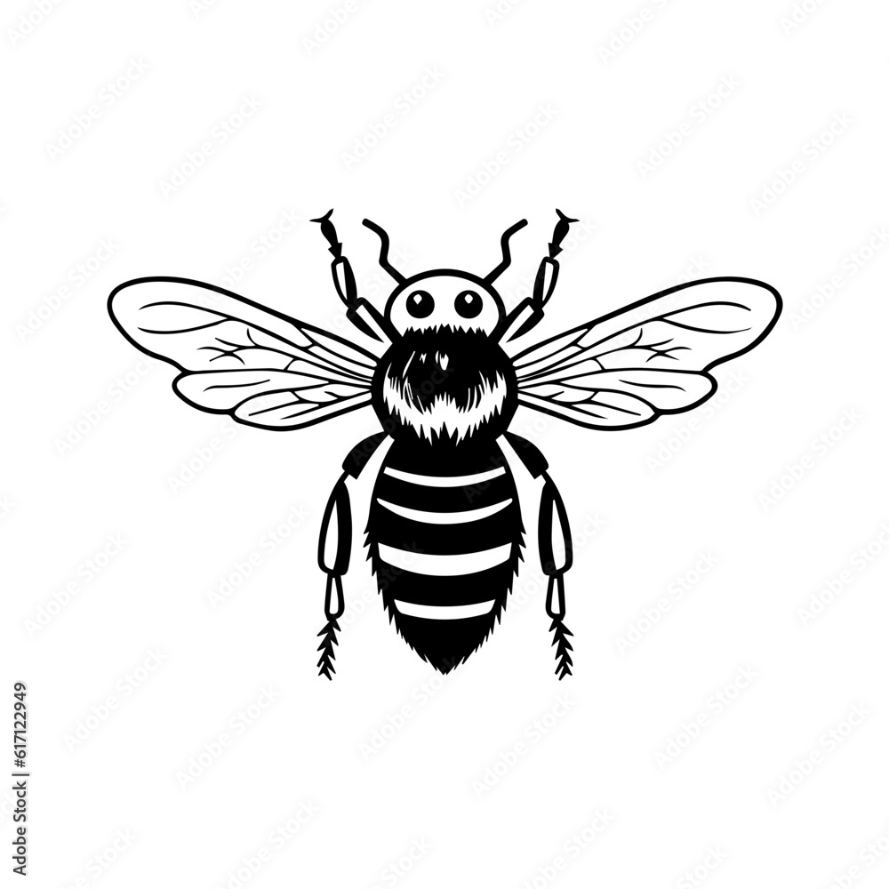 Fototapeta premium bee silhouette illustration