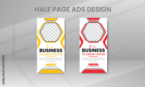 Cleaning Service Half Page Banner Design, Web Template Set, Horizontal Header Web Banner