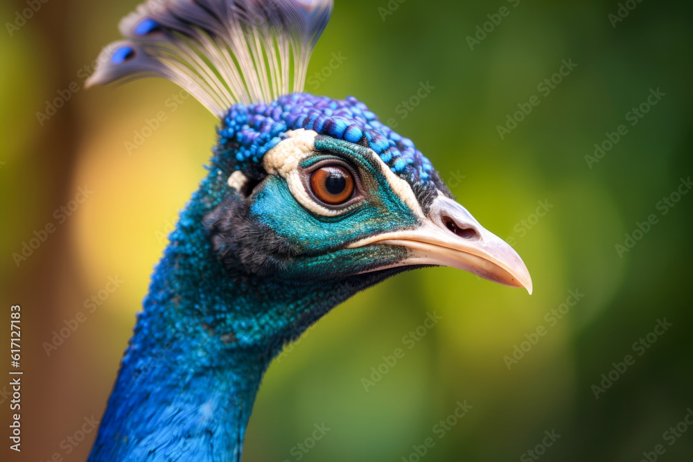 Closeup of a peacock - Generative AI Closeup of a peacock - Generative AI