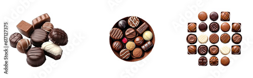 Bonbon Chocolate Pralines Texture Background, Cocoa Candies Banner, Chocolate Praline on transparent
