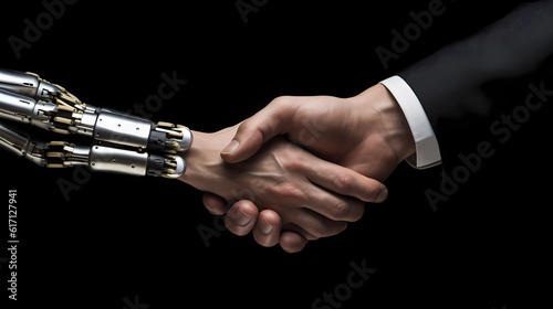 Human Collaboration AI Artificial Intelligence Robot Future Technology Transhuman Humanoid Hands 4K