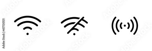 Wireless and wifi icon. wifi on, wifi off, Wi-fi signal symbol. Internet Connection. Remote internet access, internet connection, signal icon, vector illustration