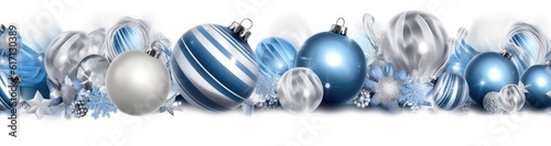 Christmas decoration balls on white background, christmas decoration. Generative AI
