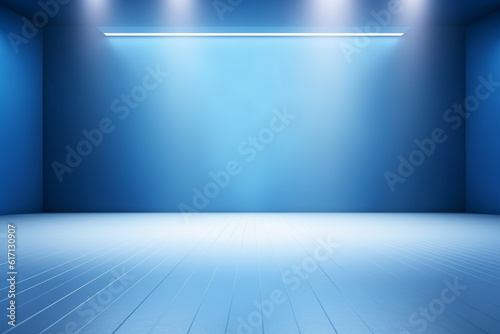 perspective floor backdrop blue room studio with light blue gradient spotlight backdr © MUS_GRAPHIC