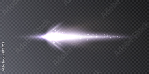  Light effect of directed beams of light. The fiery plume of a jet engine.