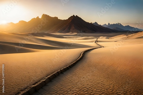 Dramatic sunrise in the Namibian desert 