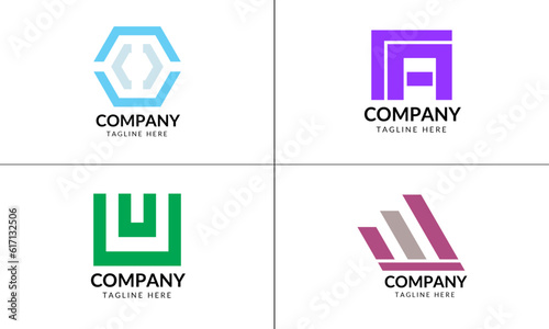 Vector set collection monogram logo. 