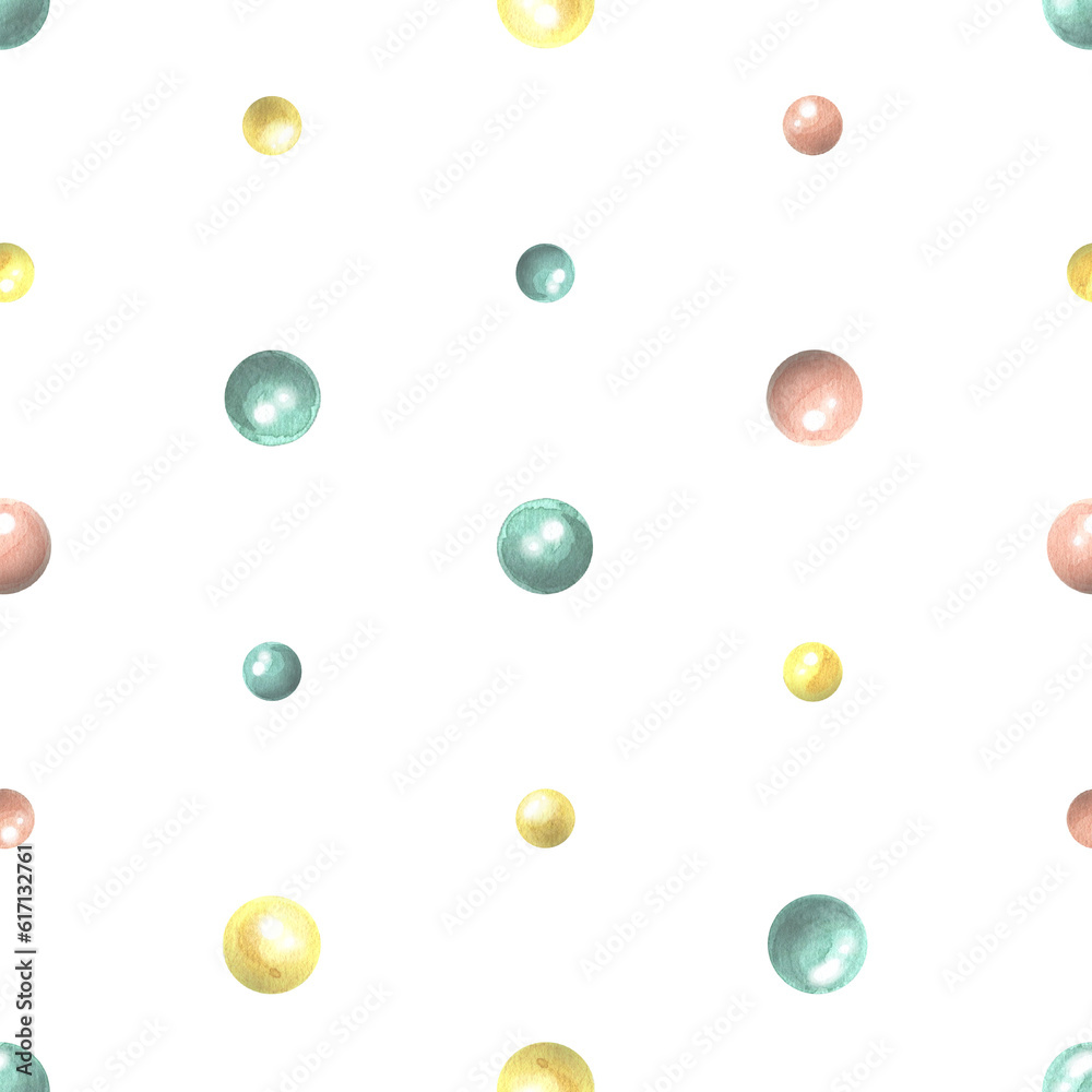 Polka dots, colorful confetti, festive on a white background. Watercolor illustration, hand drawn. Seamless pattern for fabric, textile, wallpaper, paper, packaging, wrapping paper, greetings Polka dots, colorful confetti, festive on a white background. Watercolor illustration, hand drawn. Seamless pattern for fabric, textile, wallpaper, paper, packaging, wrapping paper, greetings