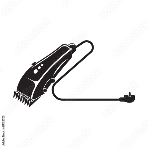 Hair cutting machine icon logo vector illustration design template.