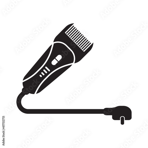 Hair cutting machine icon logo vector illustration design template.