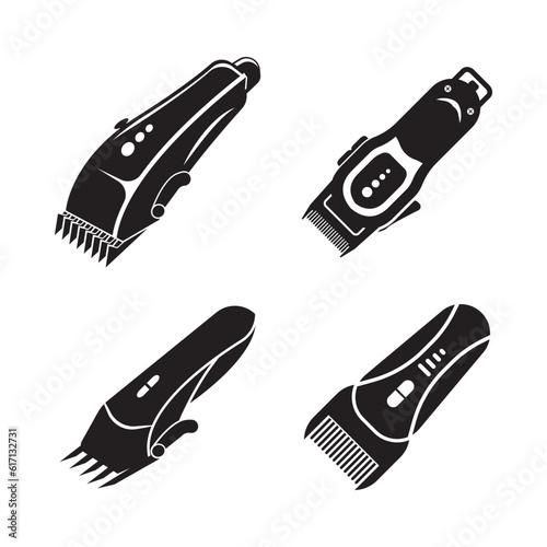 Hair cutting machine icon logo vector illustration design template.