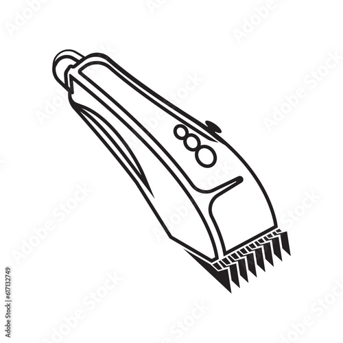 Hair cutting machine icon logo vector illustration design template.