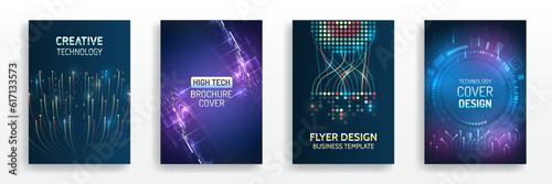 Brochure digital template. Abstract digital certificate, high-tech layout for presentation medicine and science. Modern posters are suitable for business webinars. Contemporary technology cover design