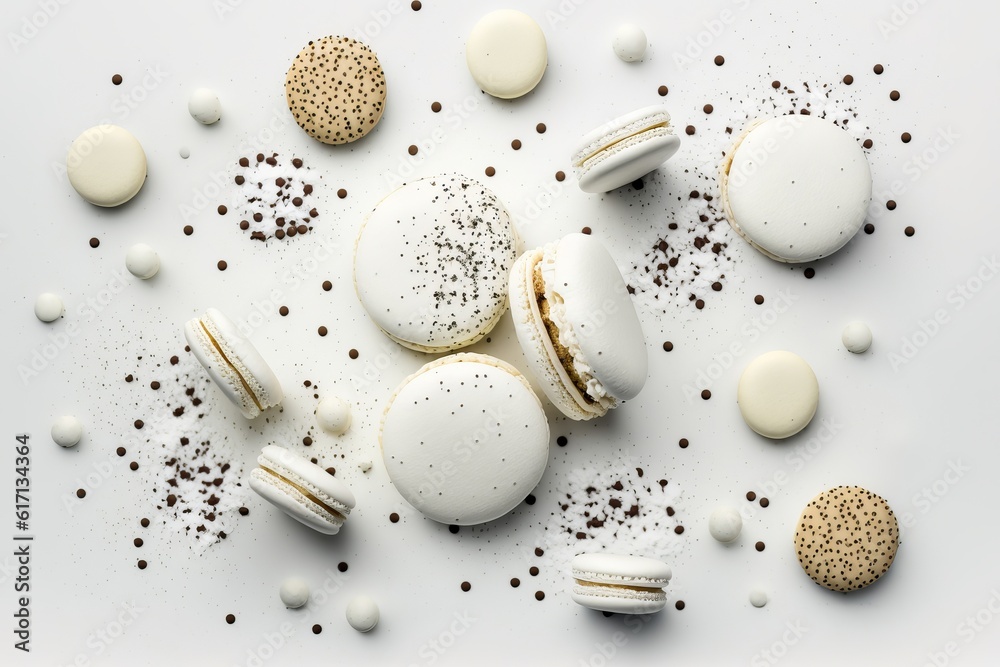 White macaroons generated by AI White macaroons generated by AI