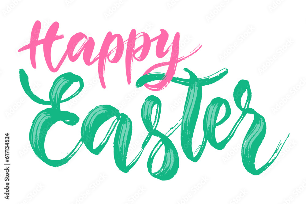 Happy Easter lettering. Vector isolated composition in script style. Happy Easter lettering. Vector isolated composition in script style.