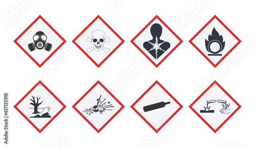 Set of Hazard Symbols. 