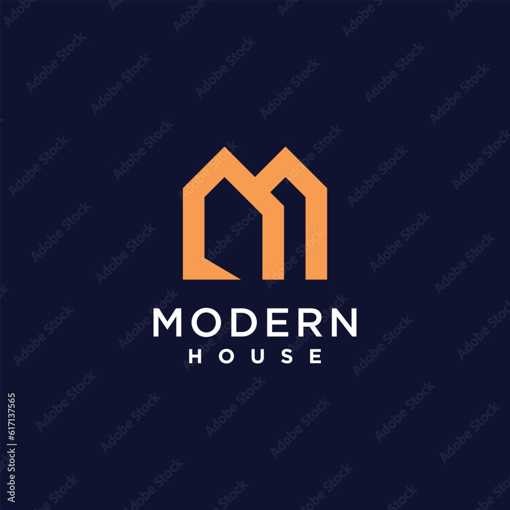 Modern house logo vector with creative modern concept design Modern house logo vector with creative modern concept design