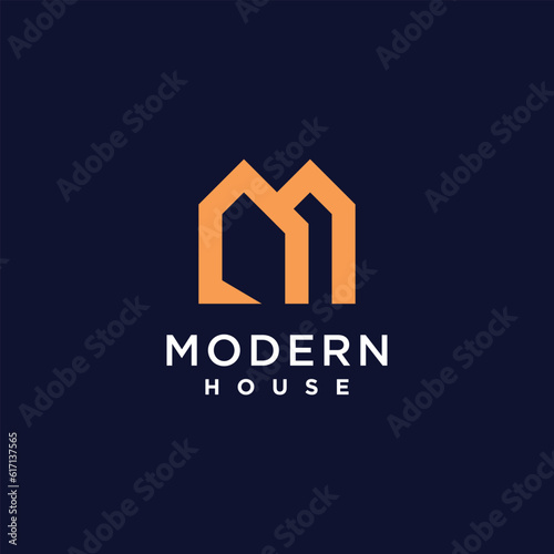 Modern house logo vector with creative modern concept design