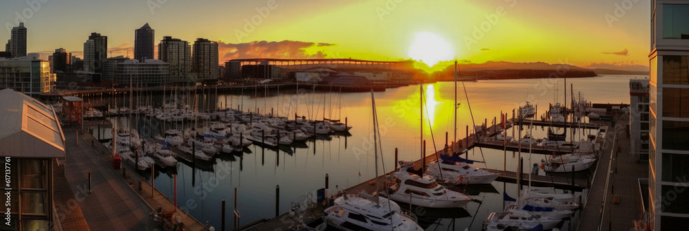 Obraz premium Auckland panoramic view New Zealand - Generative AI