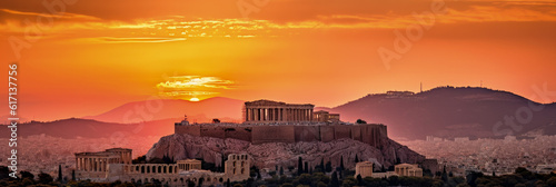 Athens panoramic view Greece - Generative AI