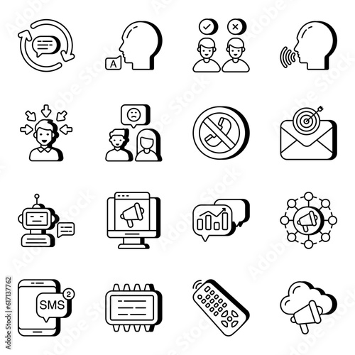 Pack of Communication and Negotiation Linear Icons

