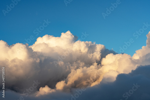 Blue sky and clouds with sunlight background