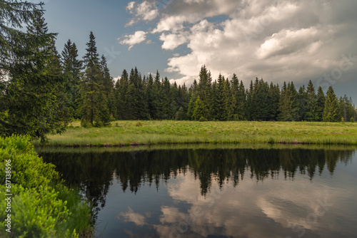 Mrtvy pond in Krusne mountains in north Bohemia in summer evening © luzkovyvagon.cz