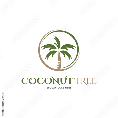 Coconut Tree Icon Vector Logo Template Illustration Design