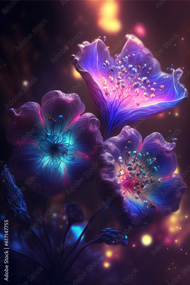 Fantasy flower fantasy art magic fantasy flowers plant art, Generative AI