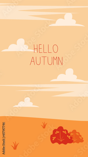 Autumn Landscape Vertical Template Background Park