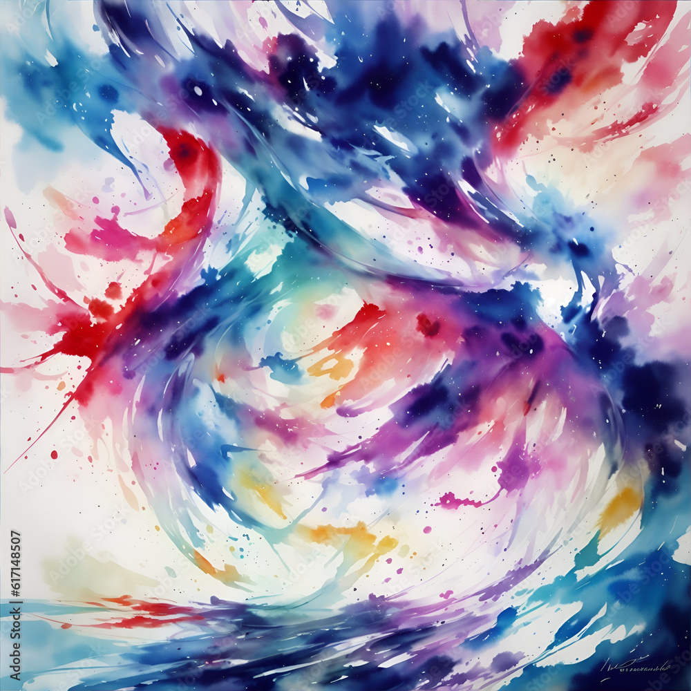 Abstract watercolor background. AI generated illustration