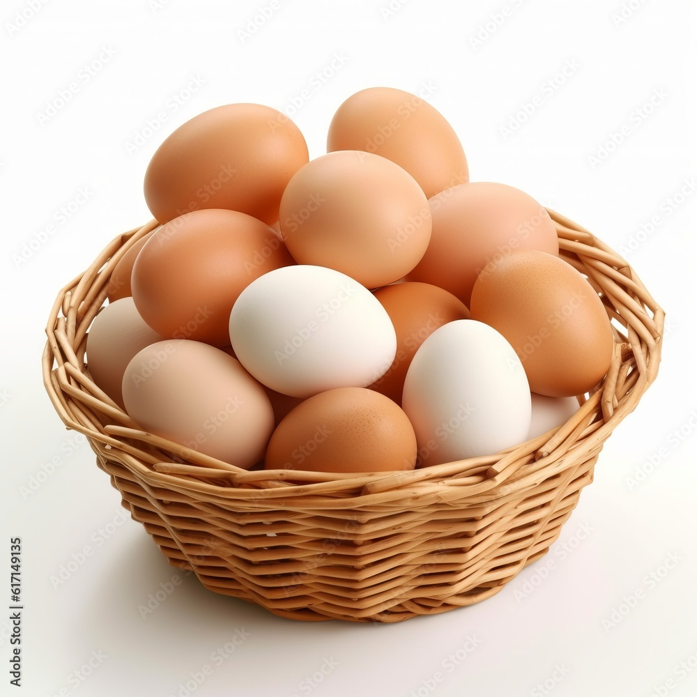 Homemade chicken eggs in hay and a wicker basket with feathers, chicken coop, high-protein dietary product, cooking ingredient Generative AI
Homemade chicken eggs in hay and a wicker basket with feathers, chicken coop, high-protein dietary product, cooking ingredient Generative AI